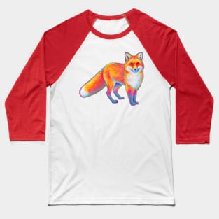 Rainbow Red Fox Baseball T-Shirt